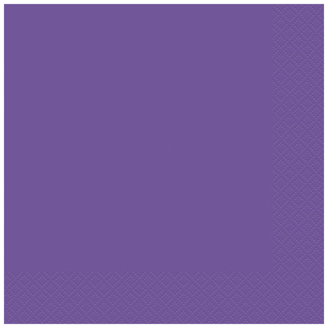 Serviettes de table violettes néon 2 couches 33cm 20pcs