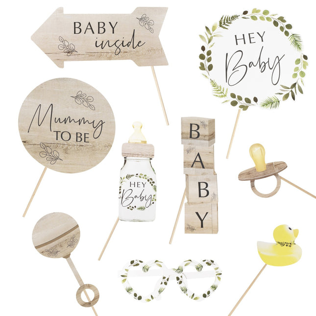 Accessoires Photobooth Baby Shower 10pcs