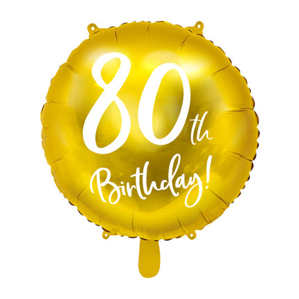 Ballon à l'hélium 80Th Birthday Or Vide 45cm