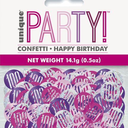 Confetti de table 100 ans Rose 14gr