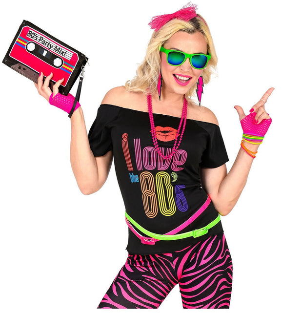 Neon 80S Set d'accessoires rose 5 pièces