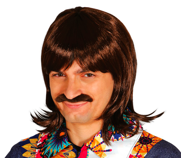Perruque Moustache Marron