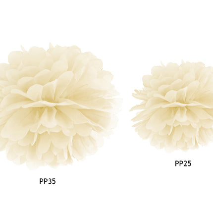 Pompon Crème Vanille 35cm