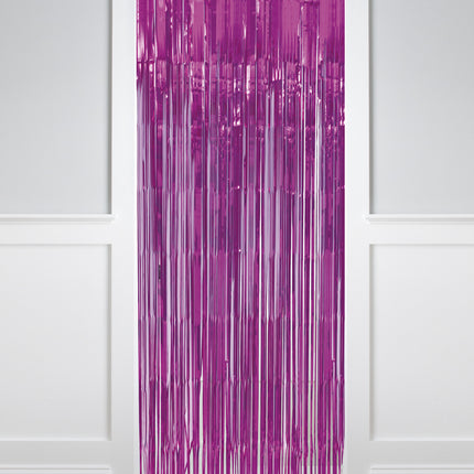 Rideau de porte fuchsia métallisé 2m