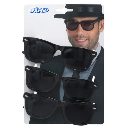 Lunettes noires 3pcs