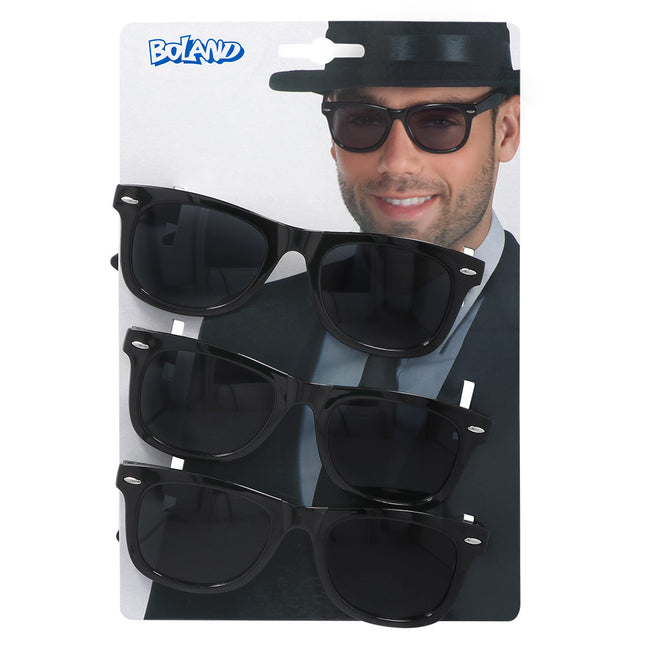 Lunettes noires 3pcs