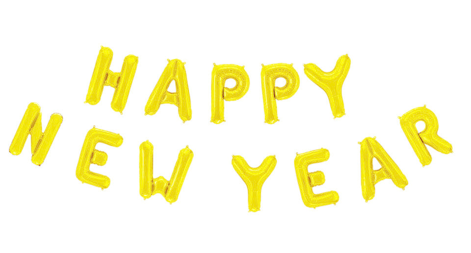 Lettre en bandoulière Happy New Year Gold