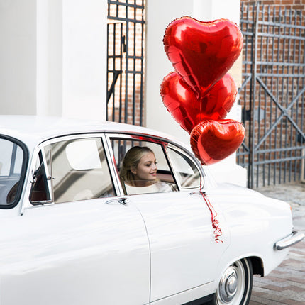 Ballon à l'hélium coeur rouge vide 45cm