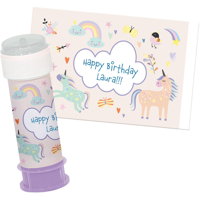 Autocollants de licorne arc-en-ciel pour le souffleur de bulles 6pcs