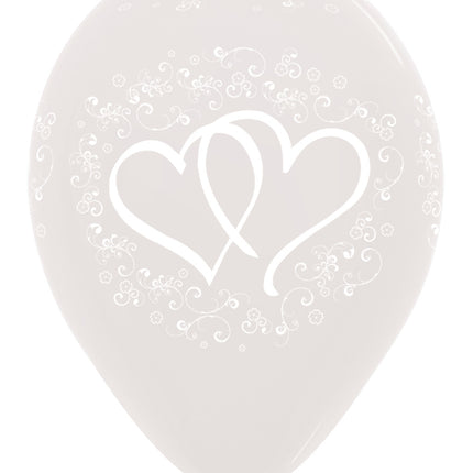 Ballons Entwinted Hearts Crystal Clear 30cm 25pcs