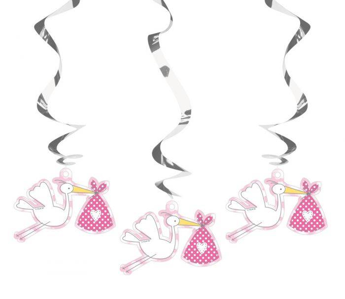 Décoration de naissance suspendue Décoration de fille 25cm 3pcs