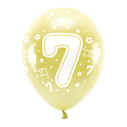 Ballons 7 ans or 33cm 6pcs