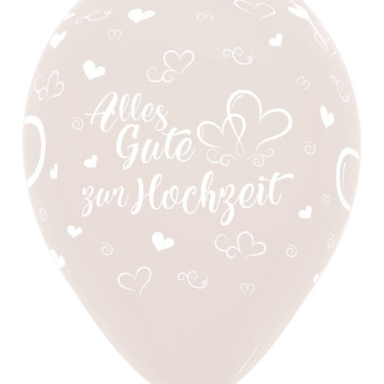 Ballons Alles Gute zur Hochzeit Hearts Crystal Clear 30cm 25pcs