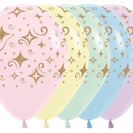 Ballons Golden Diamonds Glitter Ink Mix 30cm 25pcs