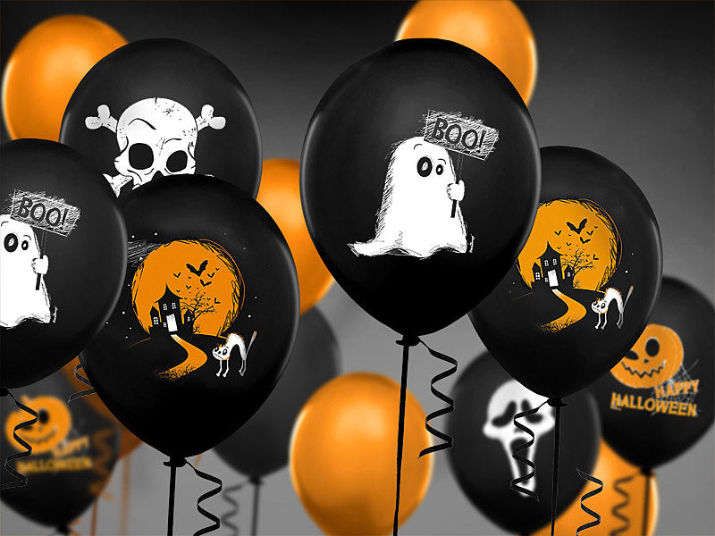 Ballons d'Halloween Boo ! 30cm 6pcs