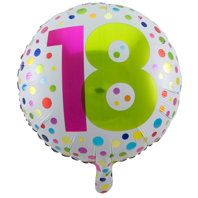 Ballon à l'hélium 18 ans Dots 45cm vide