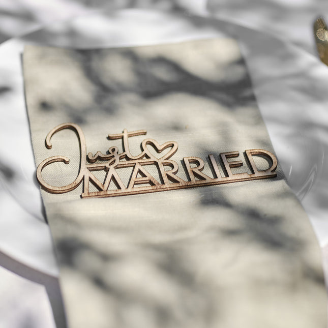 Décoration de table Just Married Wood 7cm