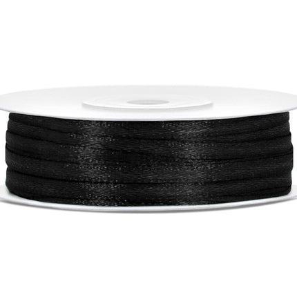 Ruban de satin noir 3 mm 50 m