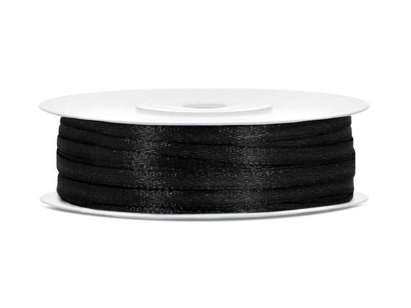 Ruban de satin noir 3 mm 50 m