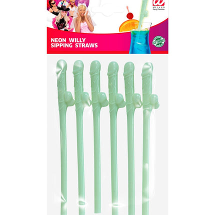 Pailles Dick Glow In The Dark 6pcs