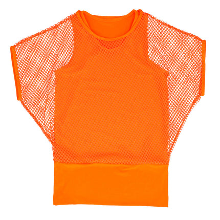 Top en résille Dames Orange M/L