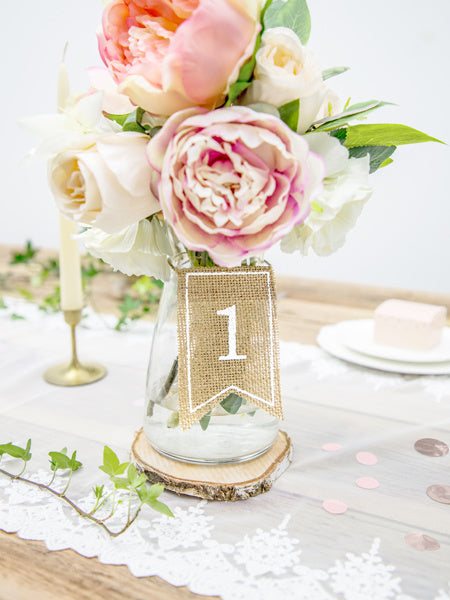 Numéros de table Jute 10.5cm 20pcs