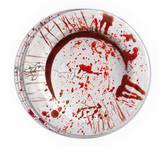 Assiettes sanglantes Halloween 23cm 6pcs