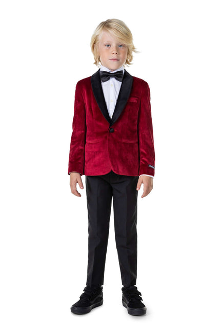 Blazer en velours rouge bordeaux Garçon <tc>OppoSuits</tc>