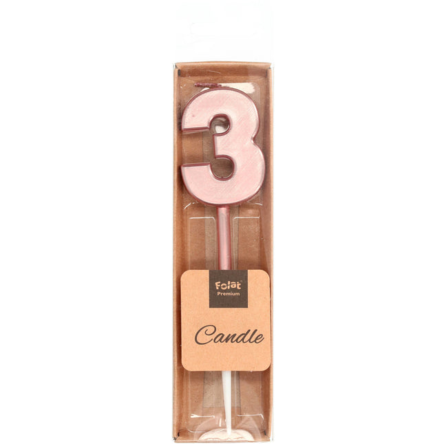 Bougie Figure 3 Rose Gold Metallic 15cm
