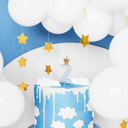 Bougie 2 ans Bleu clair 9,5cm