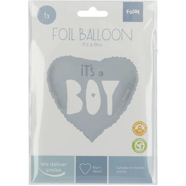 Ballon à l'hélium Heart It's A Boy Bleu Vide 45cm