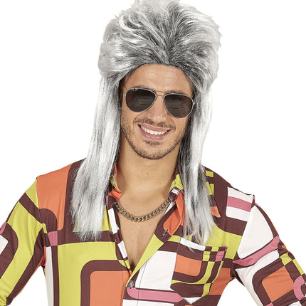 Perruque 80s Aso Long Gris