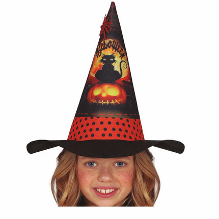 Chapeau orange sorcière enfant