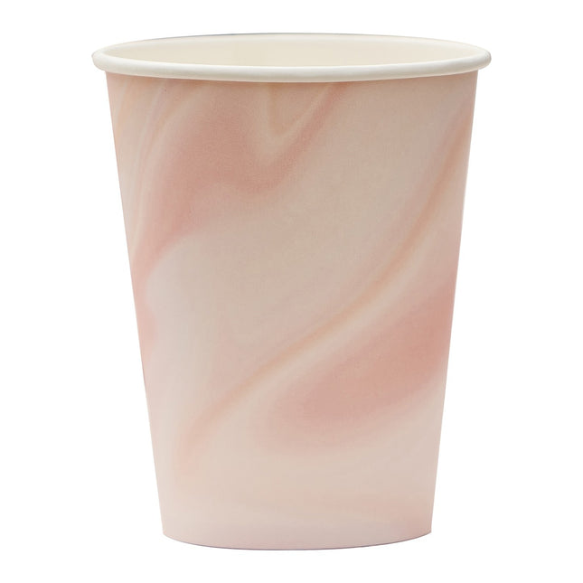 Tasses roses en marbre 266ml 8pcs