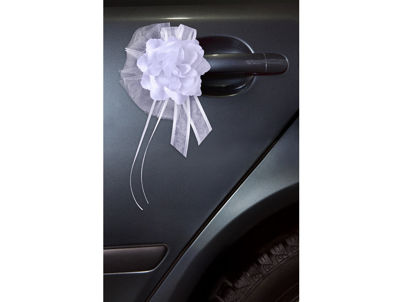 Décoration de voiture Fleur blanche 14cm 4pcs