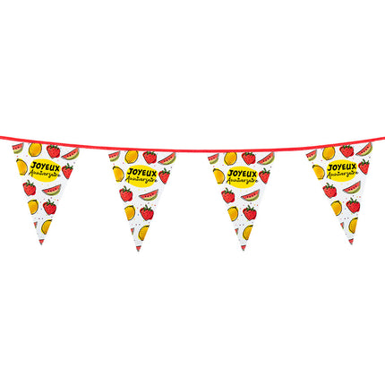 Guirlandes Joyeux Anniversaire Fruits 6m
