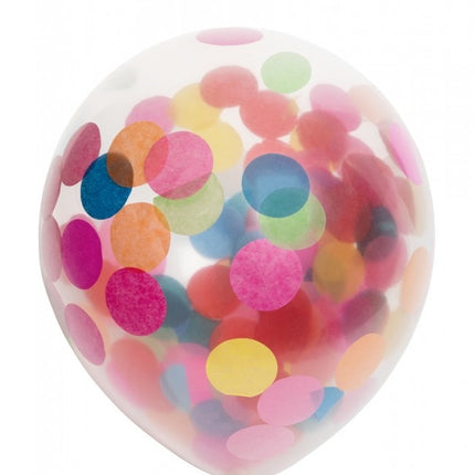 Ballons confettis colorés 30cm 6pcs