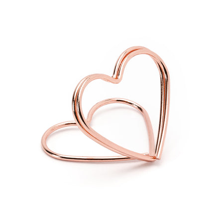 Porte-cartes nominatives Coeurs Rose Or 2.5cm 10pcs