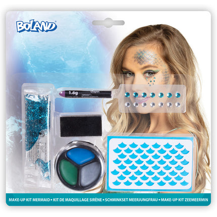 Set de maquillage de sirène 6 pièces