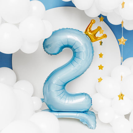 Ballon de baudruche Figure 2 Bleu clair Standard Vide 84cm