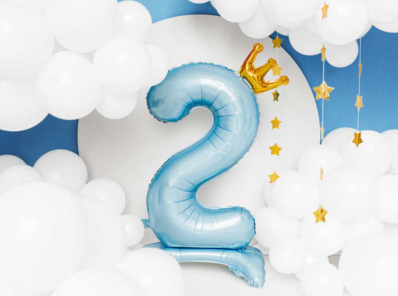 Ballon de baudruche Figure 2 Bleu clair Standard Vide 84cm