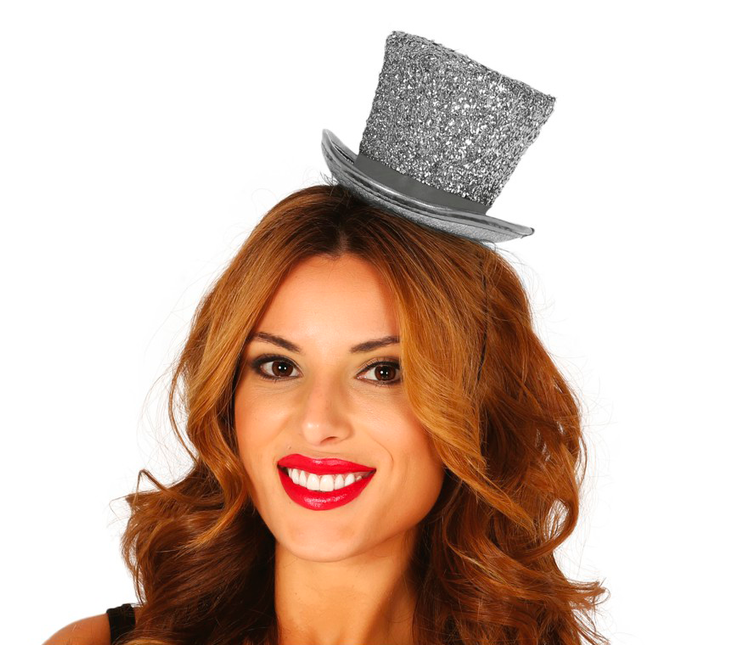 Bandeau à cheveux Mini Chapeau Argent