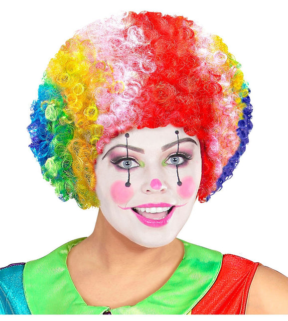 Clown à perruque colorée