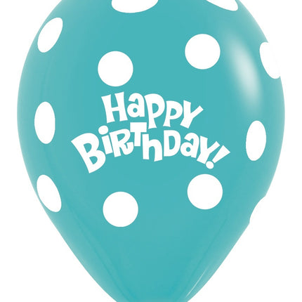 Ballons Birthday Dots Caribbean Blue 30cm 25pcs