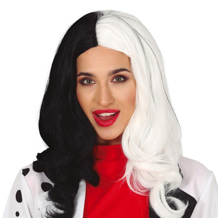 Perruque d'Halloween Cruella