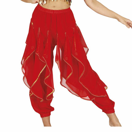 Pantalon de danseuse orientale Rouge Dames Luxe
