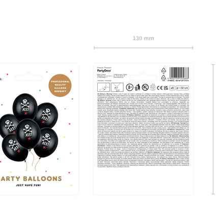 Ballons Pirate Noir 30cm 6pcs