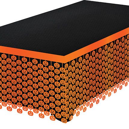 Jupe de table Halloween orange têtes de mort 4m