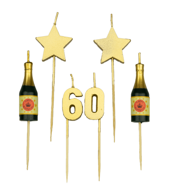 Bougies 60 ans Champagne 17.5cm