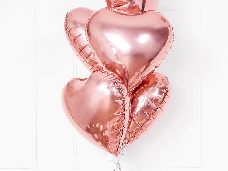 Ballon à l'hélium Coeur Rose Or Vide 45cm